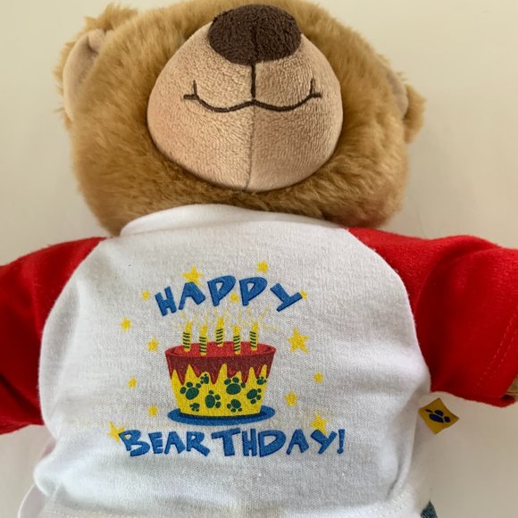BAB BUILD A BEAR HAPPY BIRTHDAY BEAR BROWN PLUSH STUFFED TOY ANIMAL 15" - Picture 5 of 8